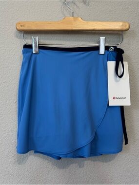 NWT! Lululemon Wrap-Front Mid-Rise Tennis Skirt, Pool Blue, Size XXXS